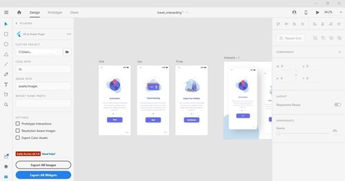 Adobe XD design export